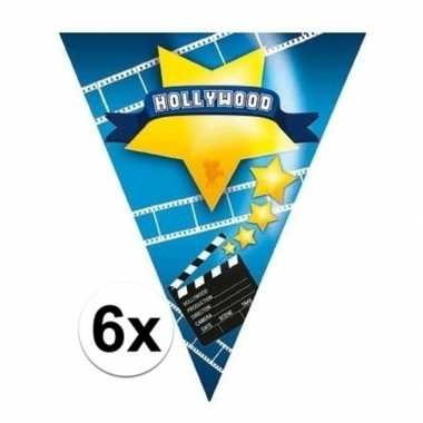 6x vlaggenlijnen hollywood 5 meter